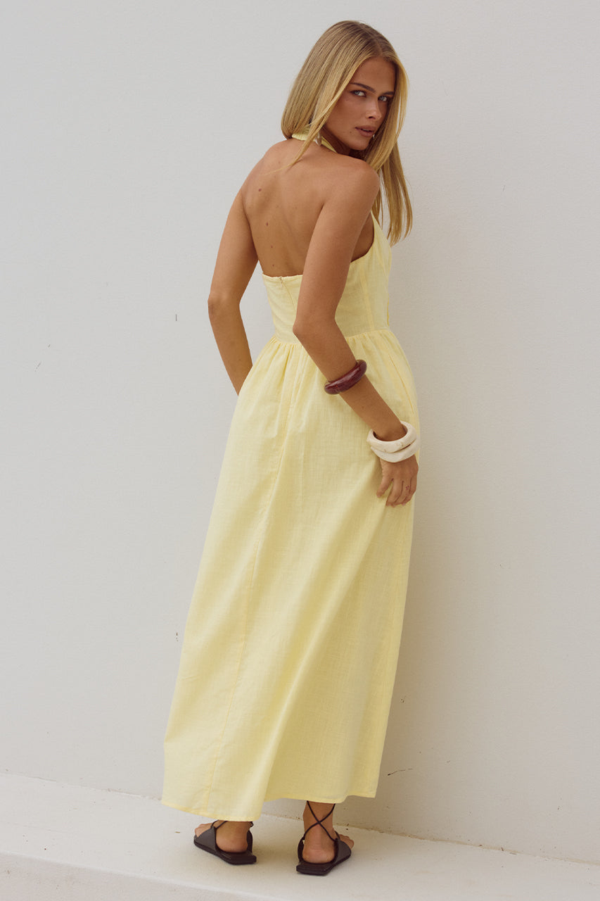 Limoni Midi Dress - Lemon