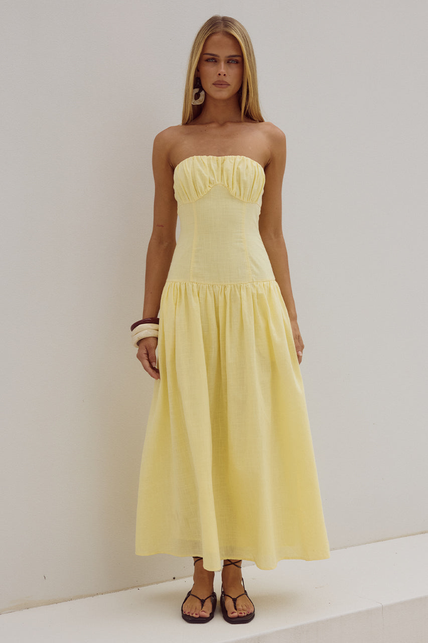 Poppy Midi Dress - Lemon