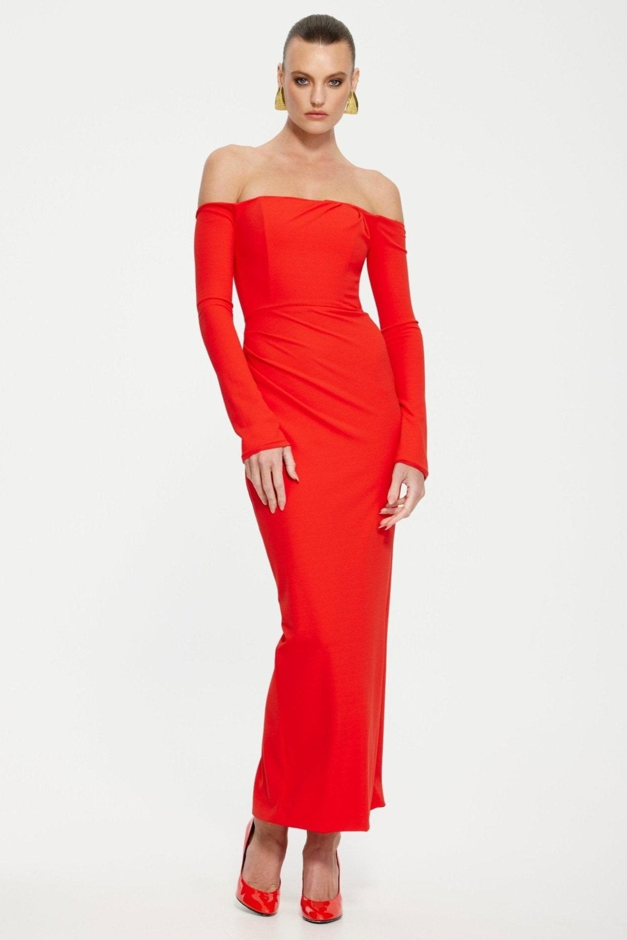 Kristie Midi Dress - Cherry Red